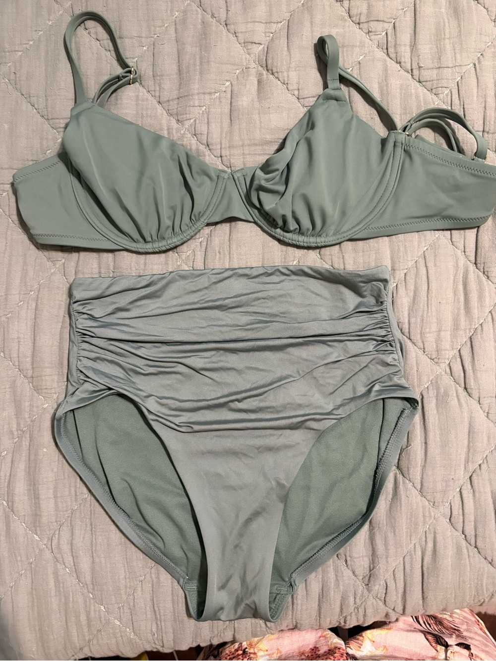 Seafoam Green High-Waist Bikini Set